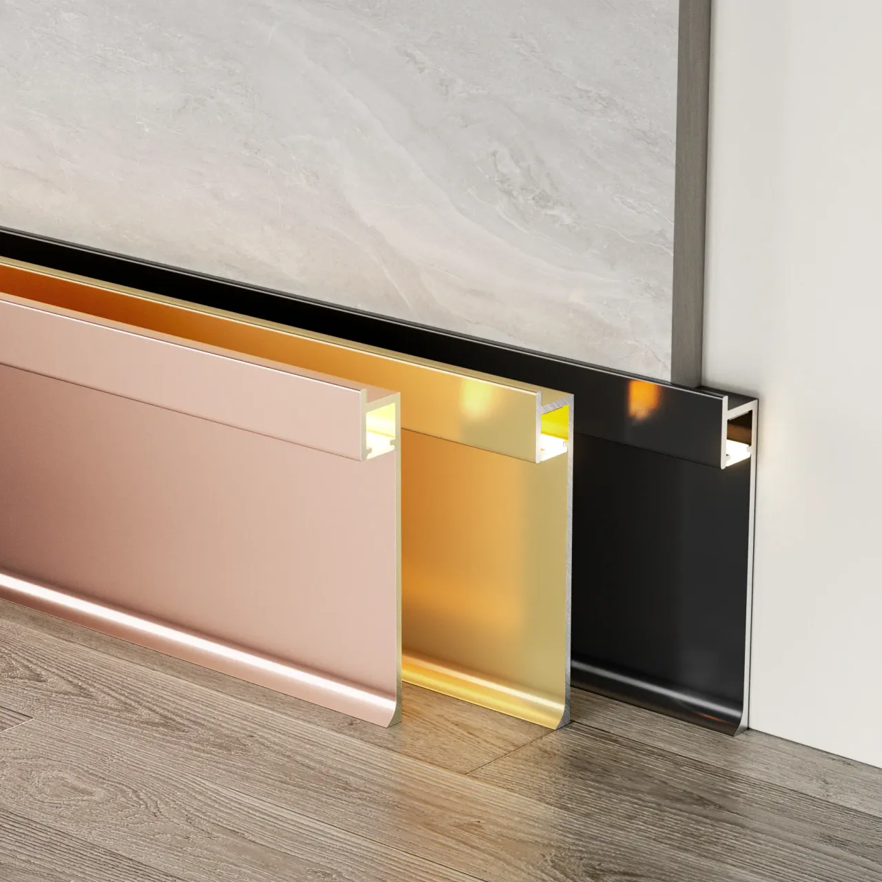 Aluminium skirting board RMS-A-08-15
