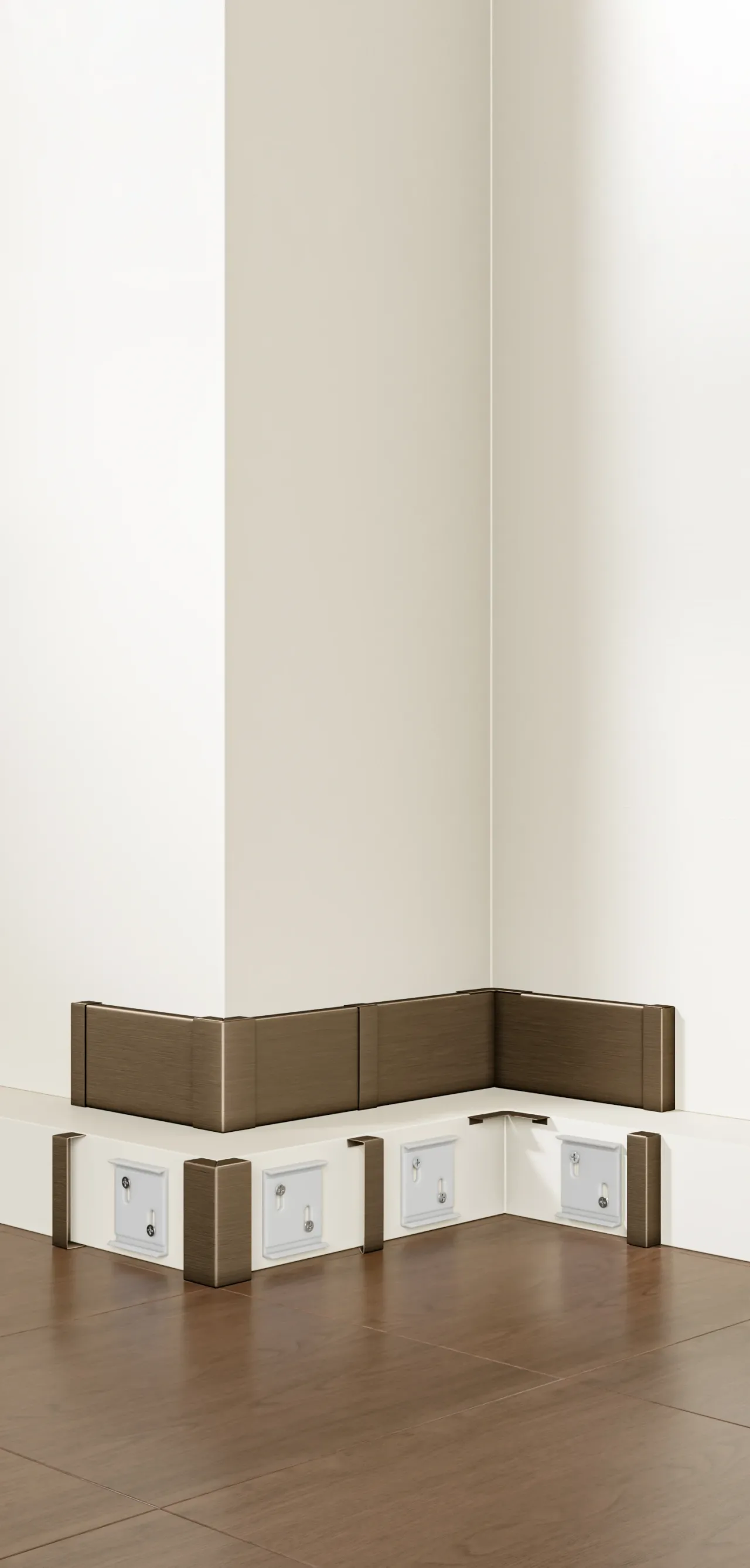 Installation example for skirting board RMS-A-17