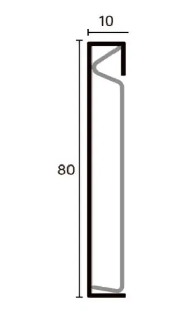 Installation example for skirting board RMS-A-18