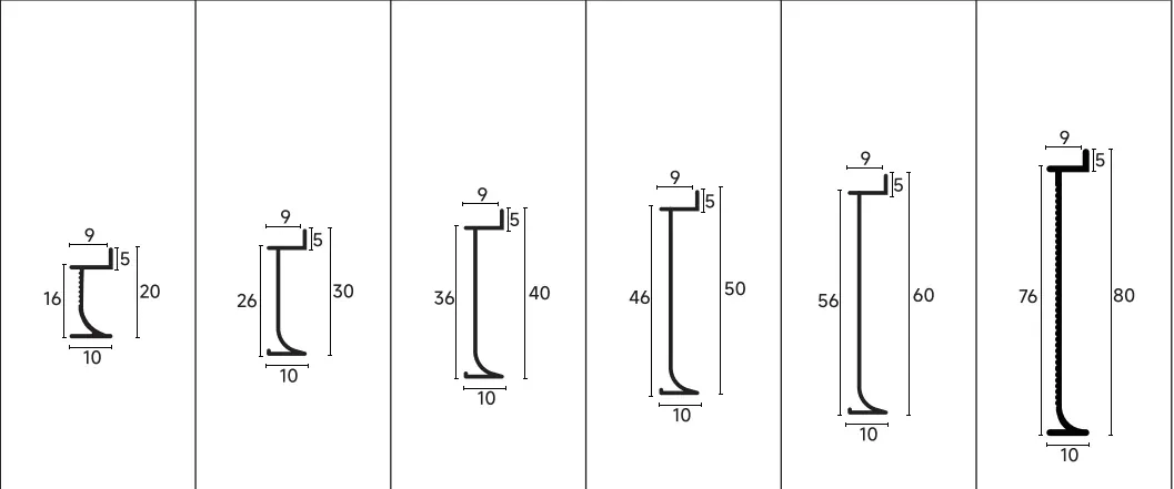 Dimension drawing for skirting board RMS-A-04