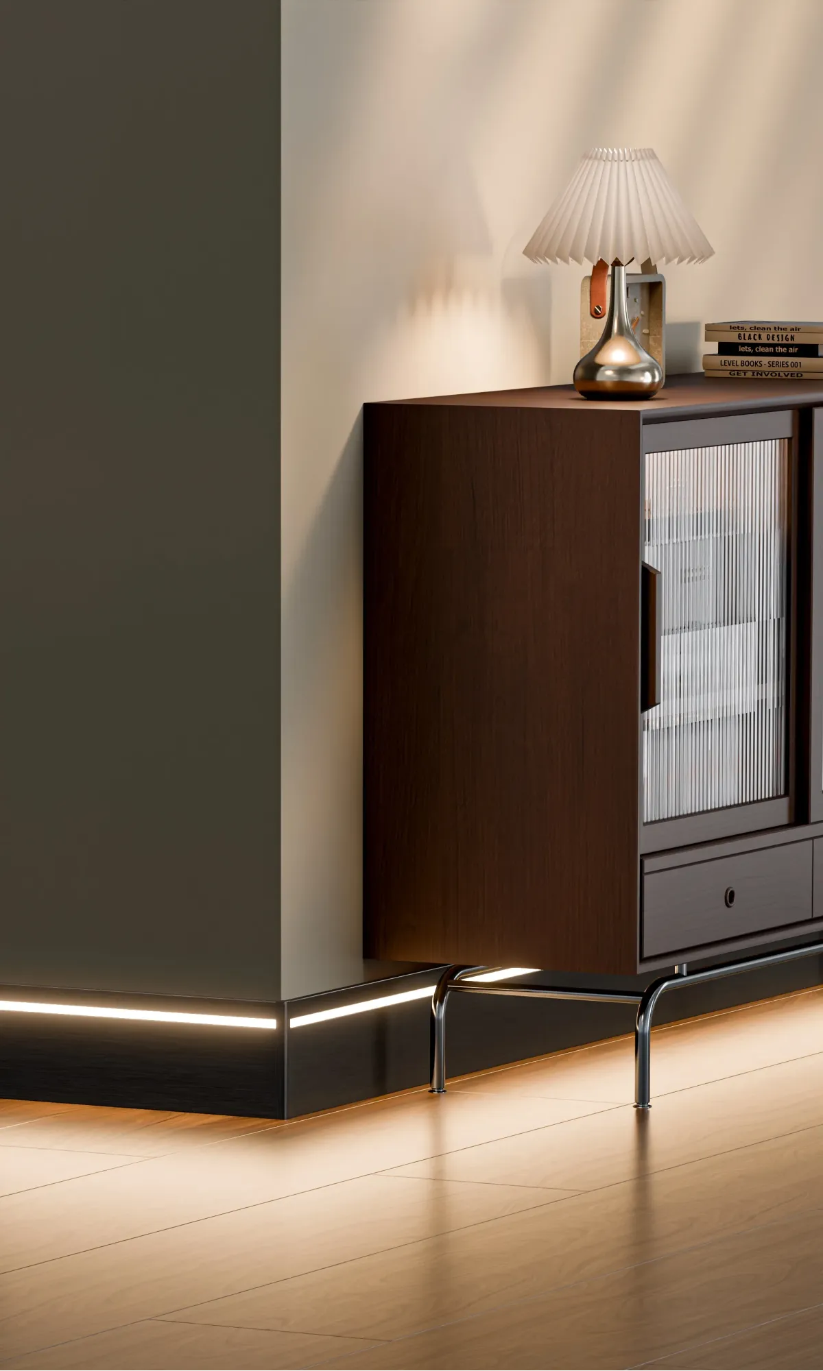 Clip-on illuminated skirting board RMS-A-03