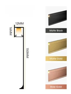 Straight skirting board with downlight RMS-A-08-15