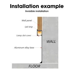 Straight skirting board with downlight RMS-A-08-15