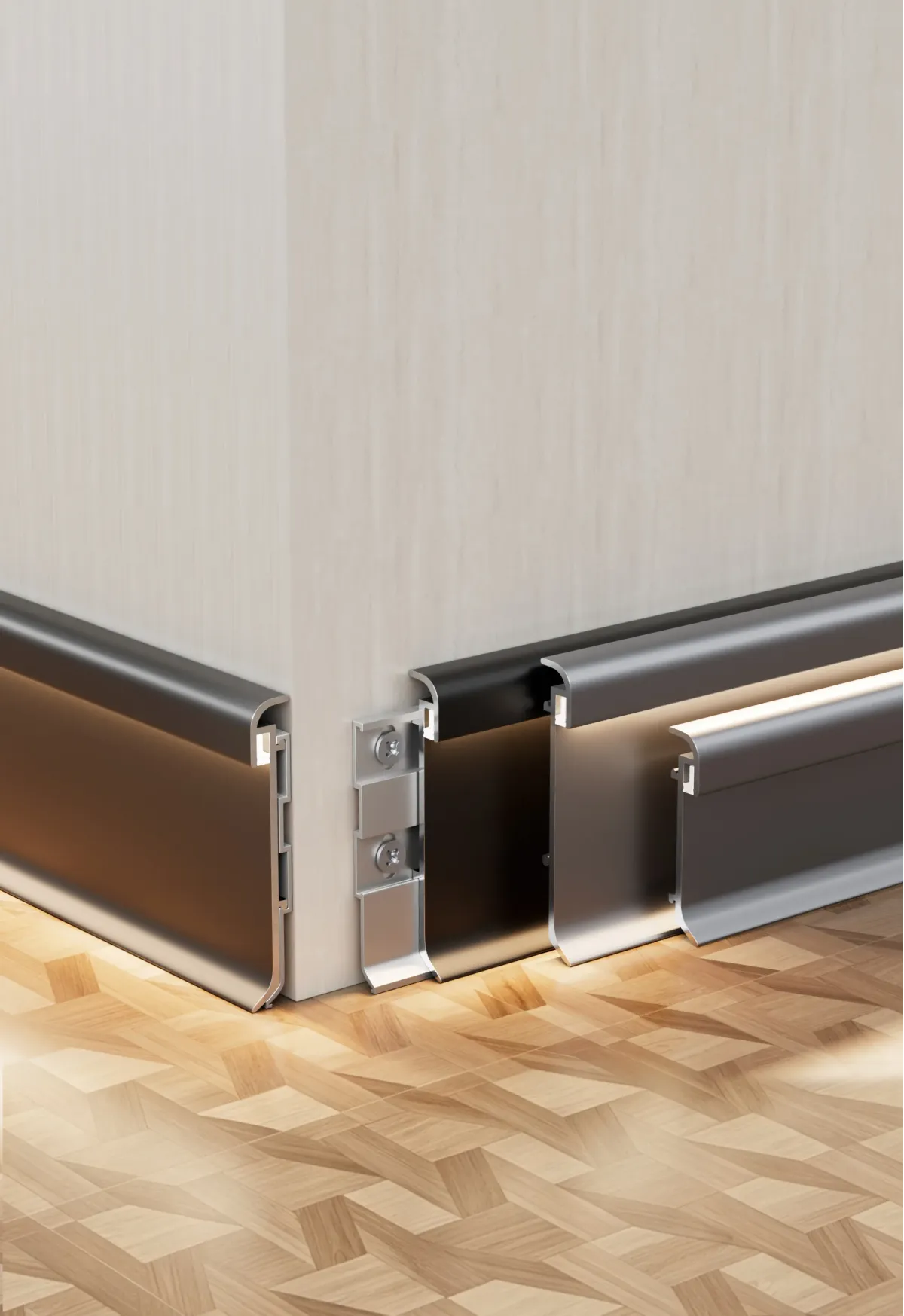 Rounded illuminated skirting board RMS-A-12