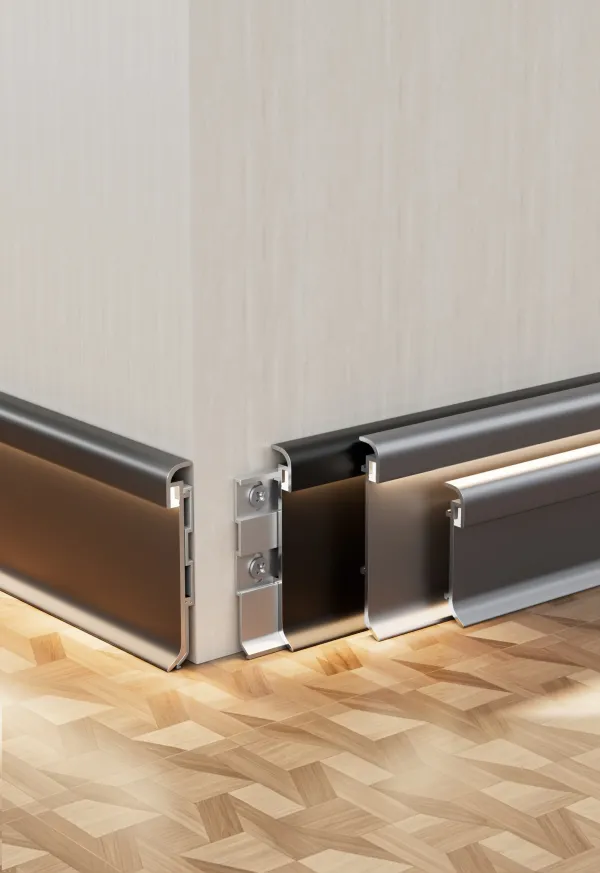 Rounded illuminated skirting board RMS-A-12