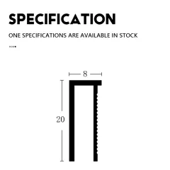 Ultra-slim 20 mm skirting board RMS-A-19