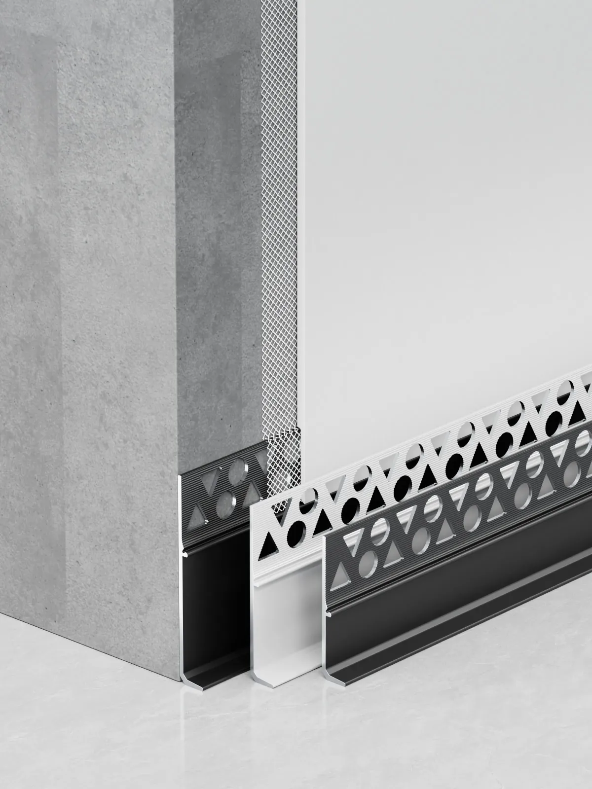 Plaster-in skirting board without chasing RMS-A-30