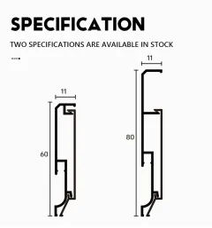 Elegant illuminated skirting board RMS-A-32