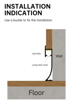 Illuminated skirting board for 9 mm panels RMS-A-41